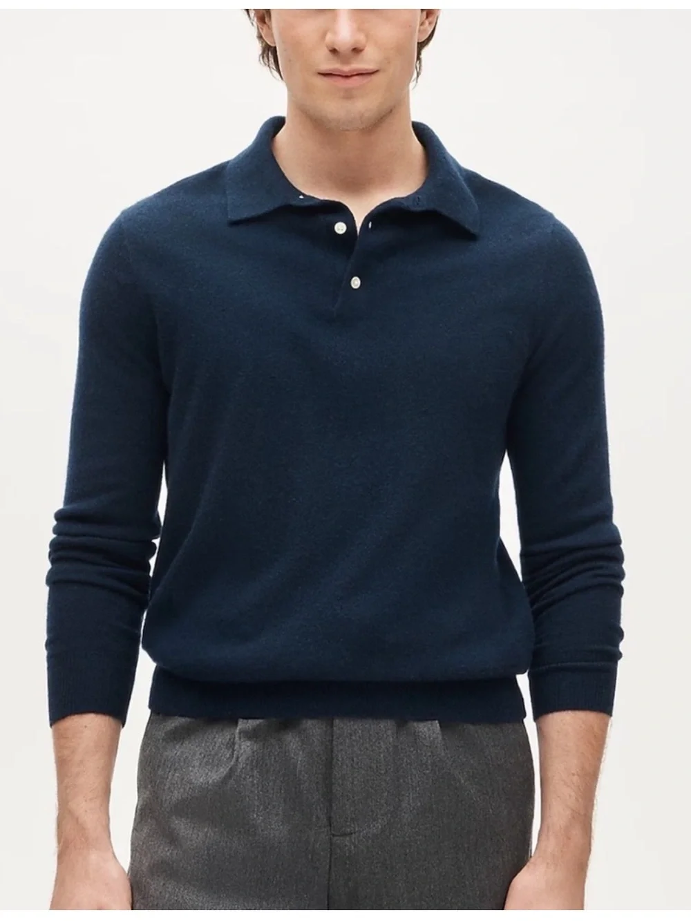 J Crew cashmere collared sweater-polo, small, navy, new with tags, 100% cashmere